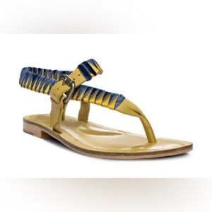 NWOT GOLO Asymmetric Ankle Strap Sandal - Yellow Fever Combo size 8.5 Brazil